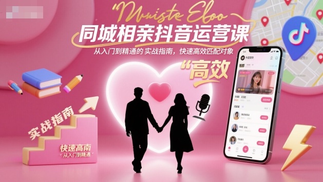 同城相亲抖音运营课，从入门到精通的实战指南，快速高效匹配对象-御文网