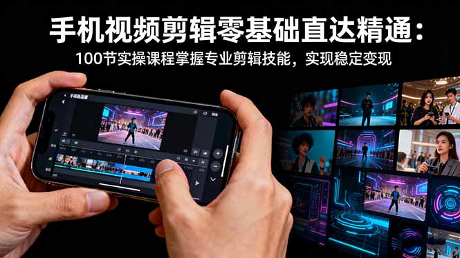 手机视频剪辑零基础直达精通：100节实操课程掌握专业剪辑技能，实现稳...-御文网