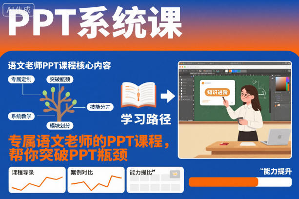 PPT系统课，专属语文老师的PPT课程，帮你突破PPT瓶颈-御文网