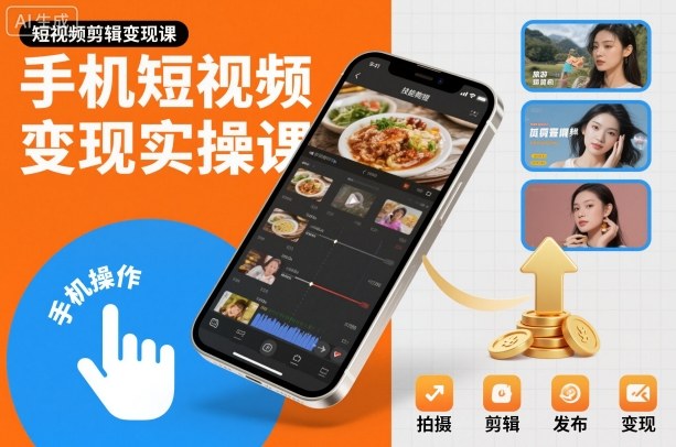 手机短视频变现实操课，短视频剪辑变现课-御文网