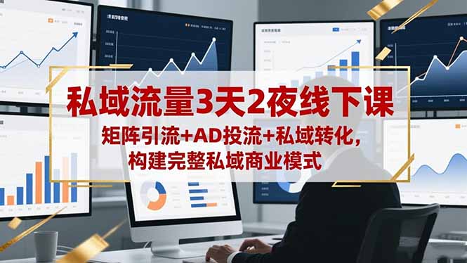 私域流量3天2夜线下课，矩阵引流+AD投流+私域转化，构建完整私域商业模式-御文网
