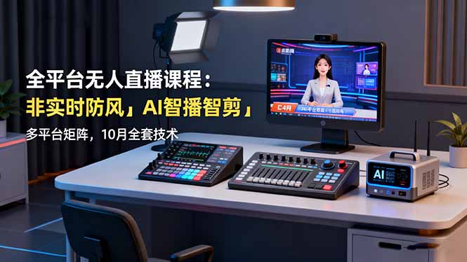 全平台无人直播课程:非实时防风+AI智播智剪+多平台矩阵,10月全套技术-御文网
