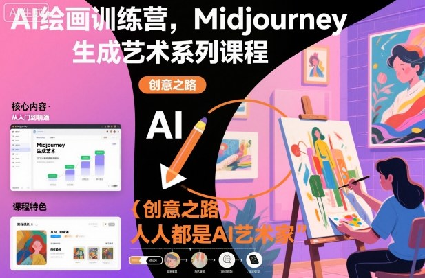 AI绘画训练营，Midjourney生成艺术系列课程，人人都是AI艺术家-御文网
