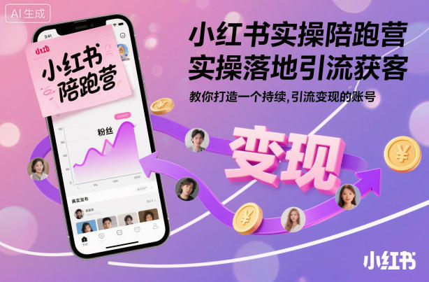 小红书实操陪跑营，实操落地引流获客，教你打造一个持续引流变现的账号-御文网