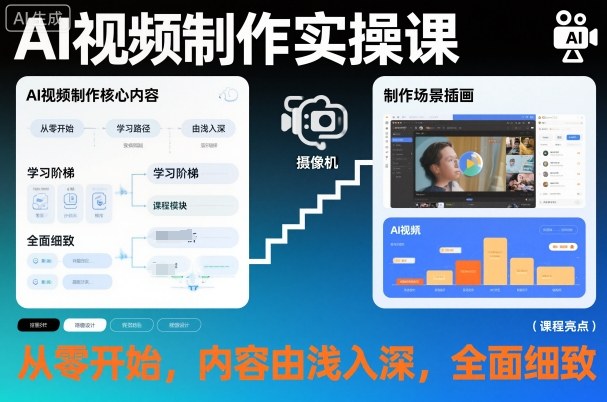 AI视频制作实操课，从零开始，内容由浅入深，全面细致-御文网