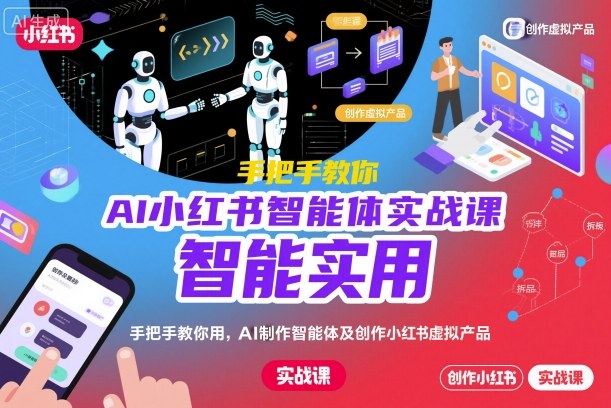 AI小红书智能体实战课，手把手教你用AI制作智能体及创作小红书虚拟产品，提效+内容商业化-御文网