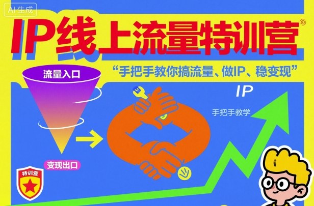 IP线上流量特训营，手把手教你搞流量、做IP、稳变现-御文网