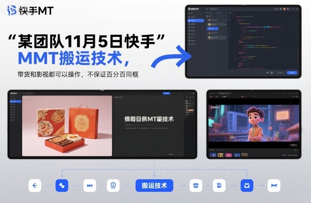 某团队11月5日快手MT搬运技术,带货和影视都可以操作,不保证百分百同框,自测-御文网