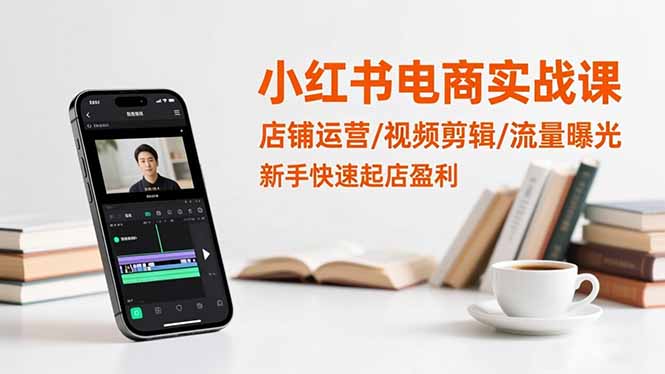 小红书电商实战课：店铺运营/视频剪辑/流量曝光，新手快速起店盈利-御文网