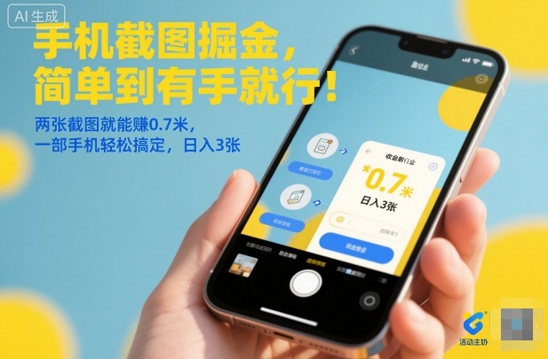 手机截图掘金，简单到有手就行！两张截图就能賺0.7米，一部手机轻松搞定，日入3张【揭秘】-御文网