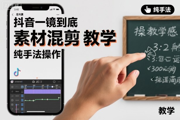 抖音一镜到底素材混剪教学,纯手法操作-御文网