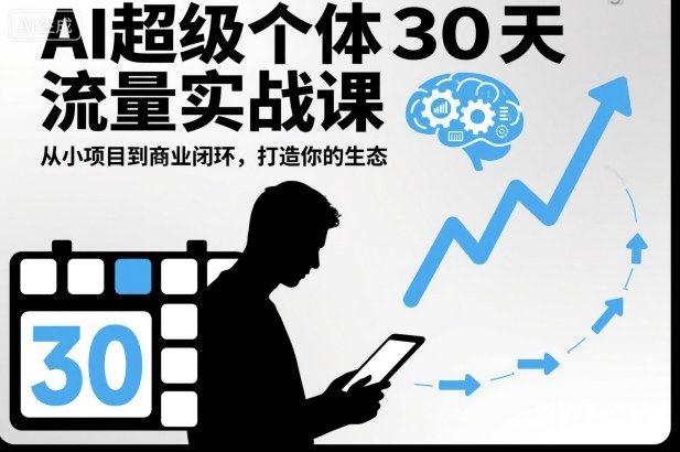 AI超级个体30天流量实战课，从小项目到商业闭环，打造你的生态-御文网