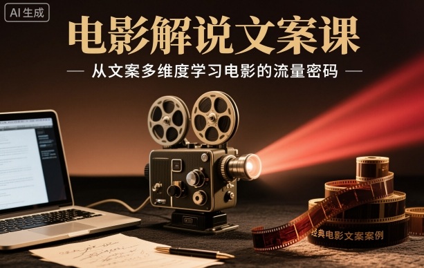 电影解说文案课，从文案多维度学习电影的流量密码-御文网