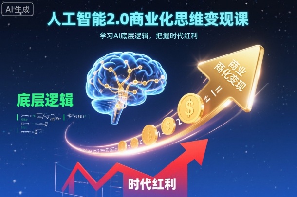 人工智能2.0商业化思维变现课，学习AI底层逻辑，把握时代红利-御文网