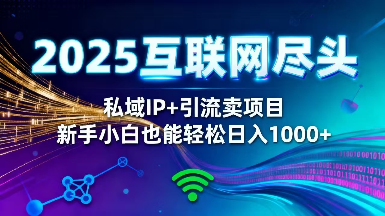 2025网创尽头王炸项目！私域 IP + 精准引流，新手小白在家躺赚日入 1000+-御文网