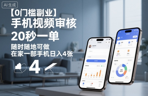 【0门槛副业】手机视频审核，20秒一单，随时随地可做，在家一部手机日入4张【揭秘】-御文网