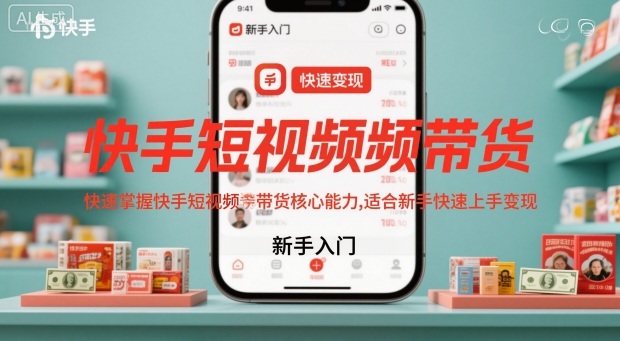快手短视频带货，快速掌握快手短视频带货核心能力，适合新手快速上手变现-御文网