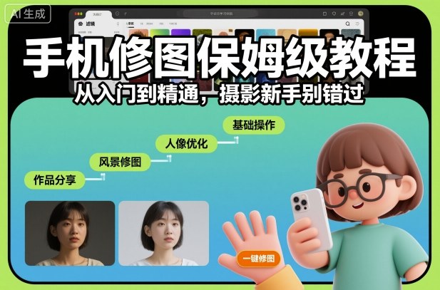 手机修图保姆级教程，从入门到精通，摄影新手别错过-御文网