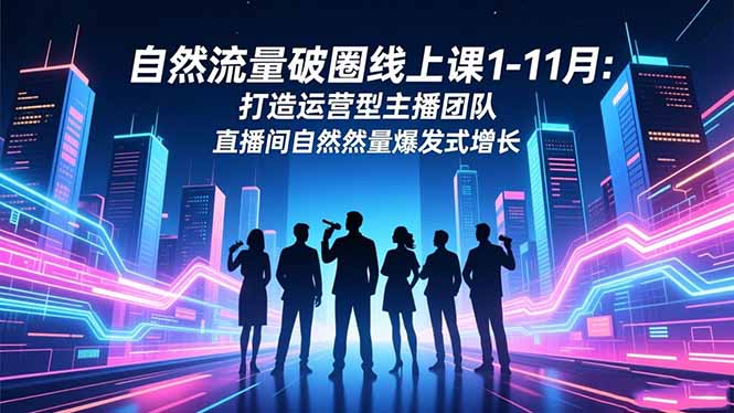 自然流量破圈线上课1-11月：打造运营型主播团队 直播间自然流量爆发式增长-御文网