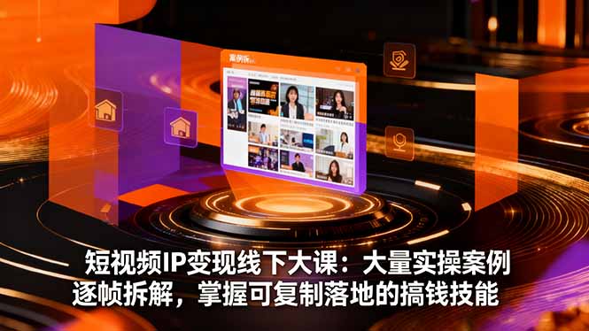 短视频IP变现线下大课:大量实操案例逐帧拆解,掌握可复制落地的搞钱技能-御文网