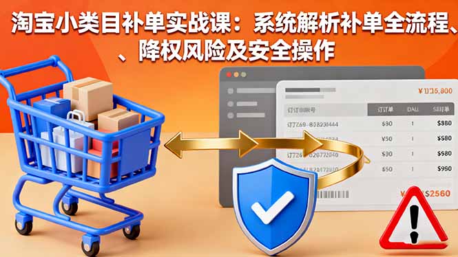 淘宝小类目补单实战课：系统解析补单全流程、降权风险及安全操作-御文网