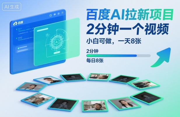 百度AI拉新项目，2分钟一个视频，小白可做，一天8张【附案例+保姆级教程】-御文网