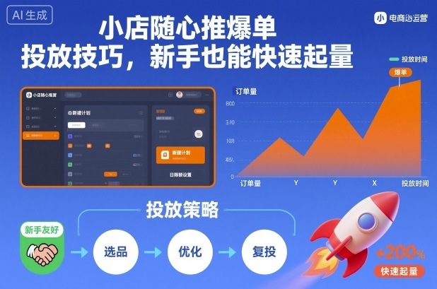 小店随心推爆单投放技巧，新手也能快速起量-御文网