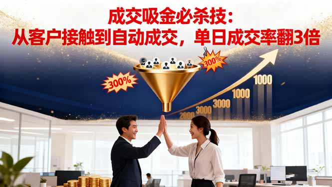 吸金成交营销必杀技：从客户接触到自动成交，单日成交率翻3倍-御文网