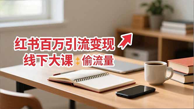 小红书百万引流变现-11月线下大课：分享从0到百万引流路径，手把手教偷流量、拿结果-御文网