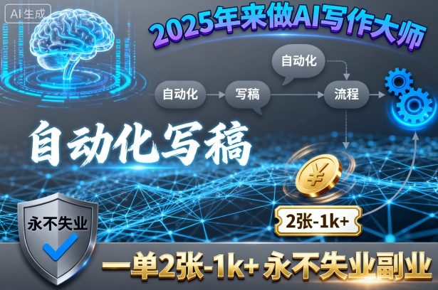 2025年来做AI写作大师，自动化写稿，一单2张-1k+，永不失业副业-御文网