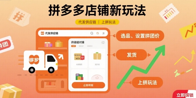 拼多多店铺新玩法，代发供应链上拼玩法-御文网