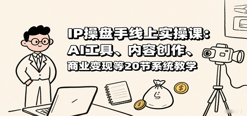 IP操盘手线上实操课：AI工具、内容创作、商业变现等20节系统教学-御文网