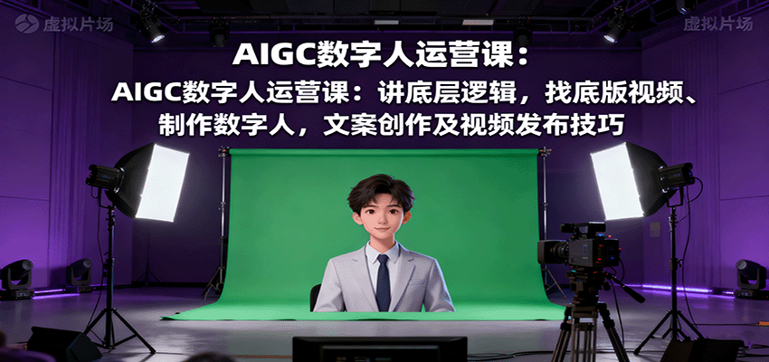 AIGC数字人运营课：讲底层逻辑，找底版视频、制作数字人，文案创作及视频发布技巧-御文网