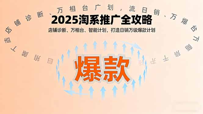 2025淘系推广全攻略，店铺诊断、万相台、智能计划，打造日销万级爆款计划-御文网