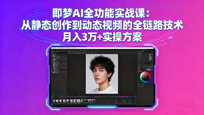 即梦AI全功能实战课：从静态创作到动态视频的全链路技术 月入3万+实操方案-御文网