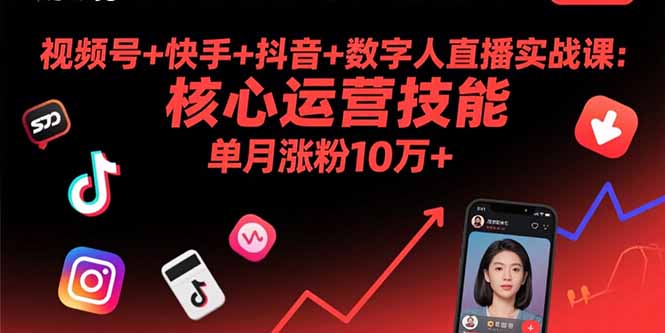 视频号+快手+抖音+数字人直播实战课(9月-御文网