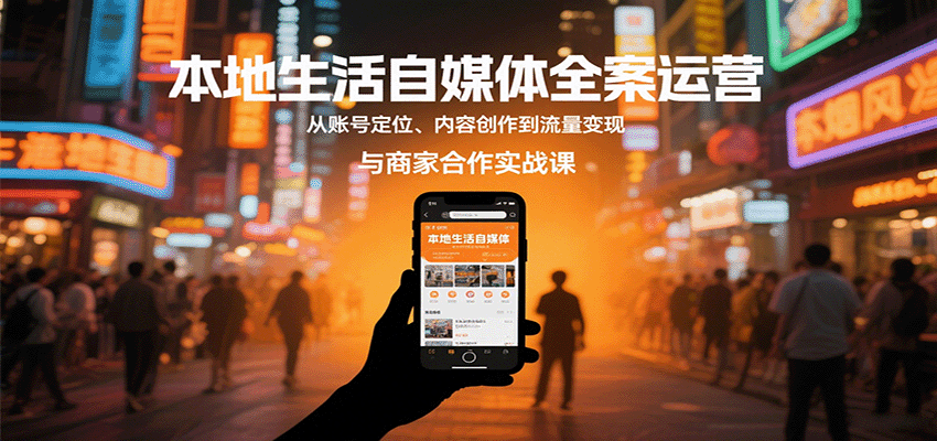 本地生活自媒体全案运营，从账号定位、内容创作到流量变现与商家合作实战课-御文网