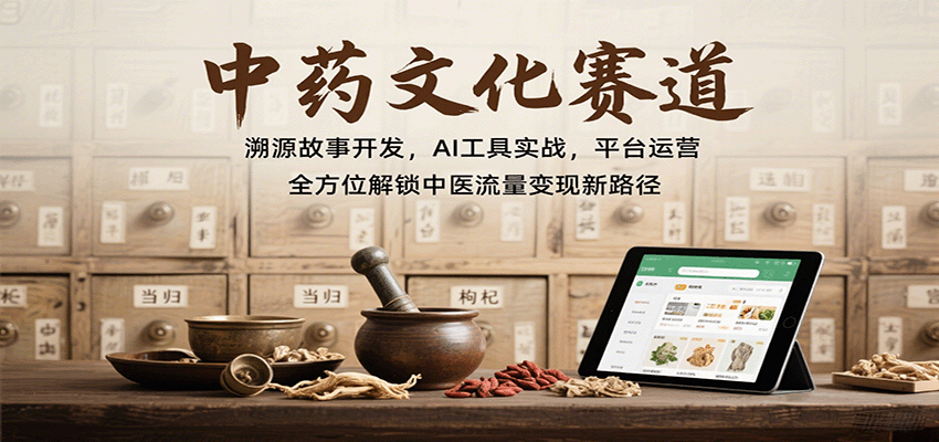 中药文化赛道：溯源故事开发，AI工具实战，平台运营，全方位解锁中医流量变现新路径-御文网