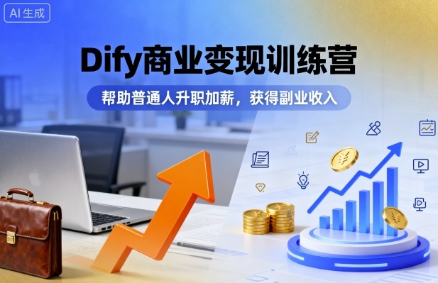 Dify商业变现训练营，帮助普通人升职加薪，获得副业收入-御文网