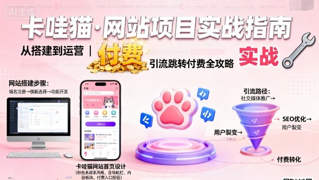 卡哇猫·网站项目，网站搭建与运营以及引流跳转付费-御文网