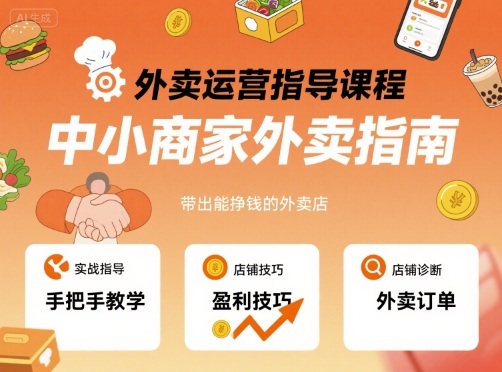 外卖运营指导课程，中小商家外卖指南，手把手带出能挣钱的外卖店-御文网