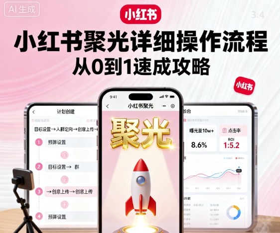 小红书聚光详细操作流程,小红书聚光从0到1速成攻略-御文网