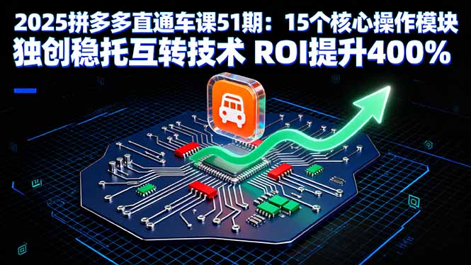 2025拼多多直通车课51期：15个核心操作模块 独创稳托互转技术 ROI提升400%-御文网