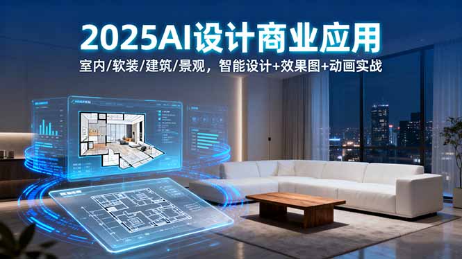 2025AI设计商业应用:室内/软装/建筑/景观,智能设计+效果图+动画实战-御文网