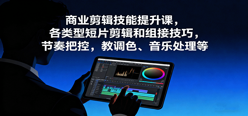 商业剪辑技能提升课，各类型短片剪辑和组接技巧，节奏把控，教调色、音乐处理等-御文网