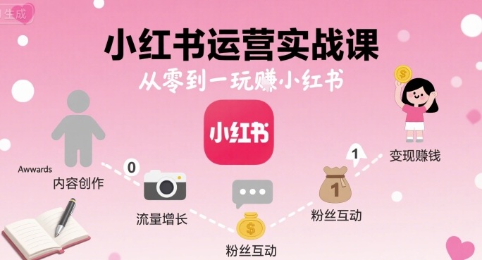 小红书运营实战课，从零到一玩賺小红书-御文网