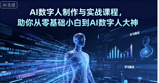 AI数字人制作与实战课程，助你从零基础小白到AI数字人大神-御文网