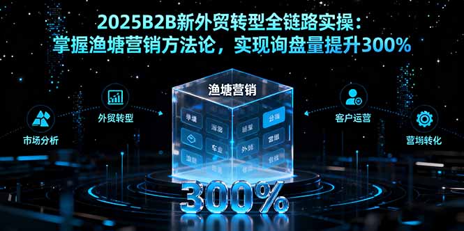 2025B2B新外贸转型全链路实操：掌握渔塘营销方法论，实现询盘量提升300%-御文网