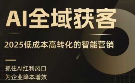 AI全域获客实训营，2025低成本高转化的智能营销，精准找客，高效营销-御文网