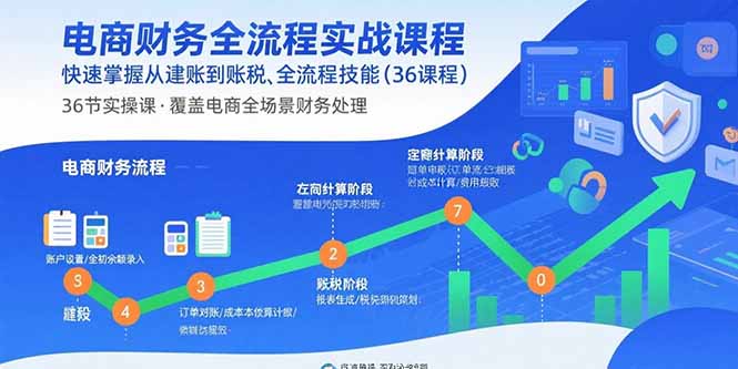电商财务全流程实战课程：快速掌握从建账到报税的全流程技能(36节课-御文网